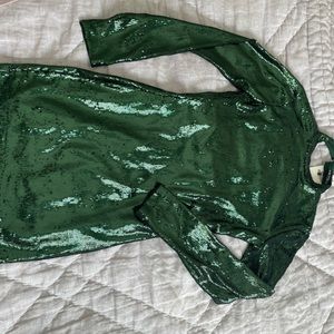 Green Zara Sequin Mini Dress